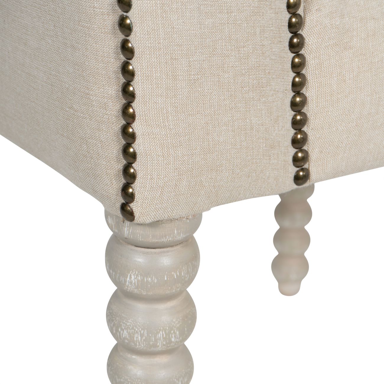 Barnabus  Ivory Upholstery & Solid Mango Wood Dining Chair